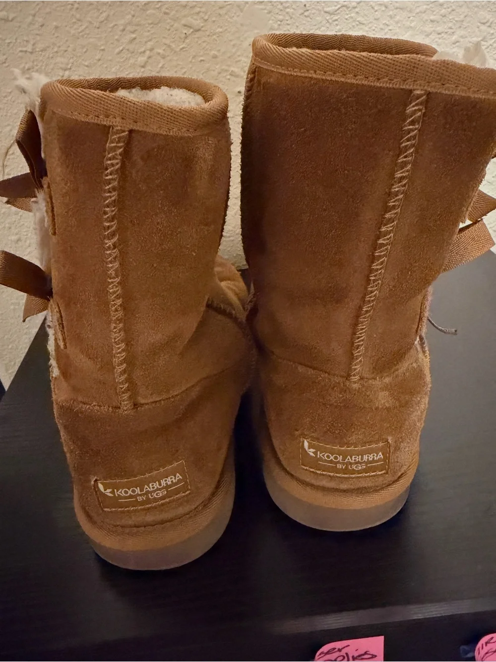 Koolaburra Kids Suede Lace-Back Boots - Chestnut